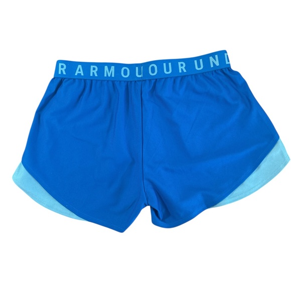 NWT Under Armour Women's Play Up Shorts 3.0 Blue and Teal, Size M - Picture 4 of 7